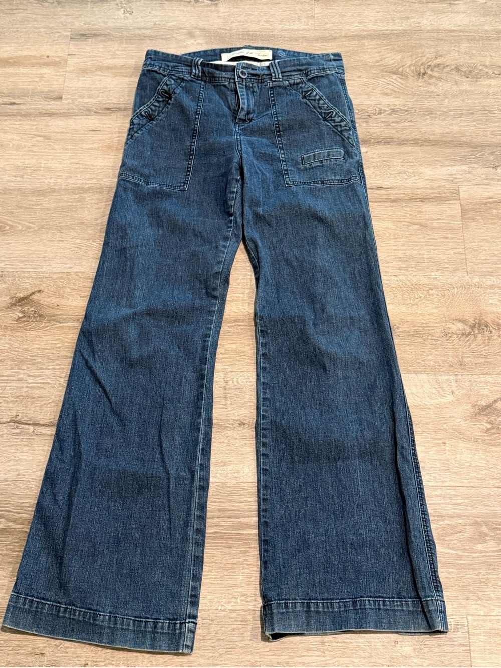 Anthropologie Daughters of the Liberation Blue Flare “Soft” WIDE Leg Jeans
